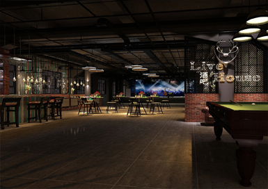 工業(yè)風酒吧會所裝修設計案例效果圖