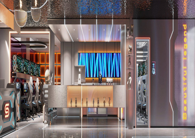 傳奇潮流科技網咖裝修設計案例效果圖